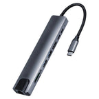 8-in-1 Type-C Adapter Hub Docking Station – HDMI, Ethernet & SD/TF Card Reader