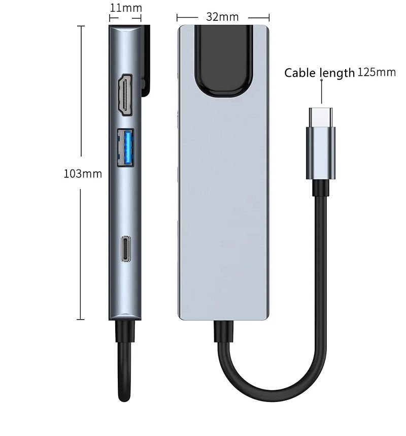 4K Type-C Adapter 6 in 1 (BYL-2017)