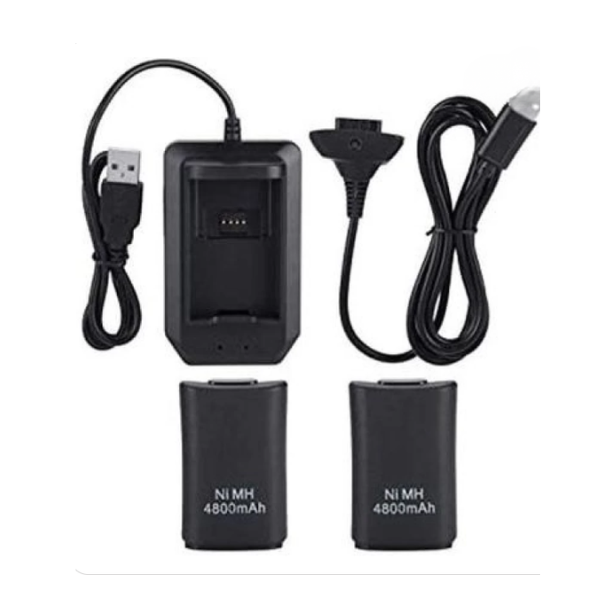 5-in-1 Battery Pack Kit for Xbox 360 Controllers – Black
