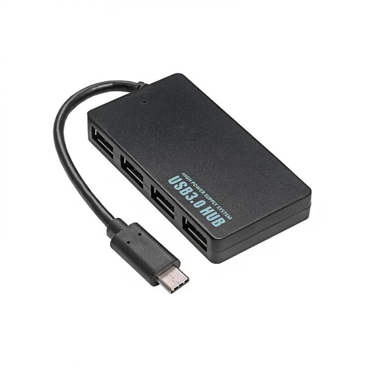 Ultra-Thin 4-Port Type-C to USB 3.0 Hub – High-Speed Data Transfer