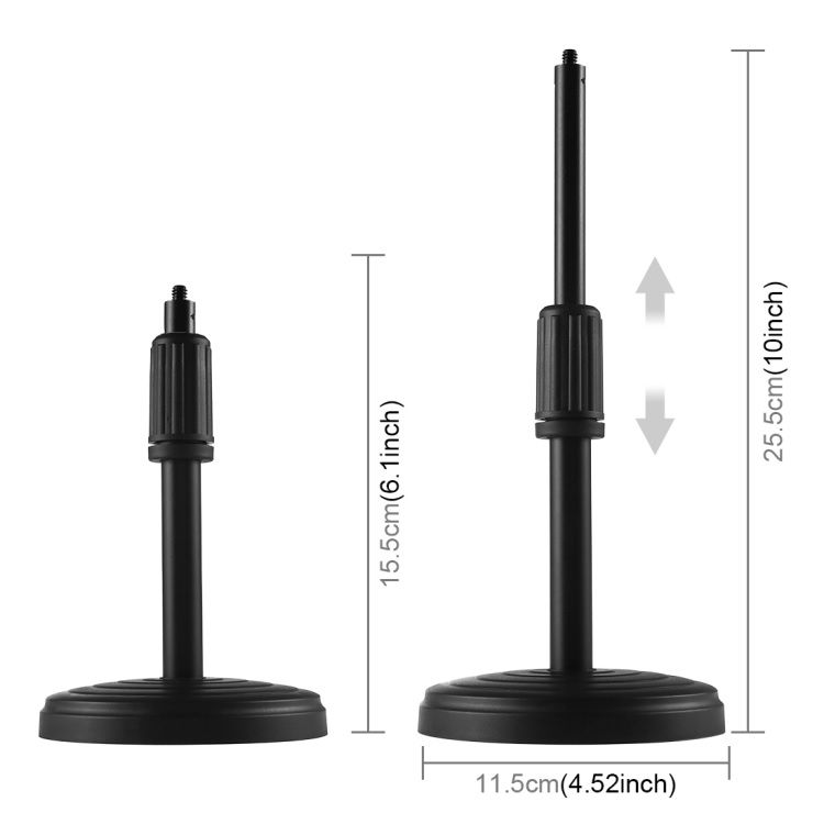DW Puluz PKT3096 4.7-Inch LED Ring Light with Desktop Stand & Dual Phone Holder