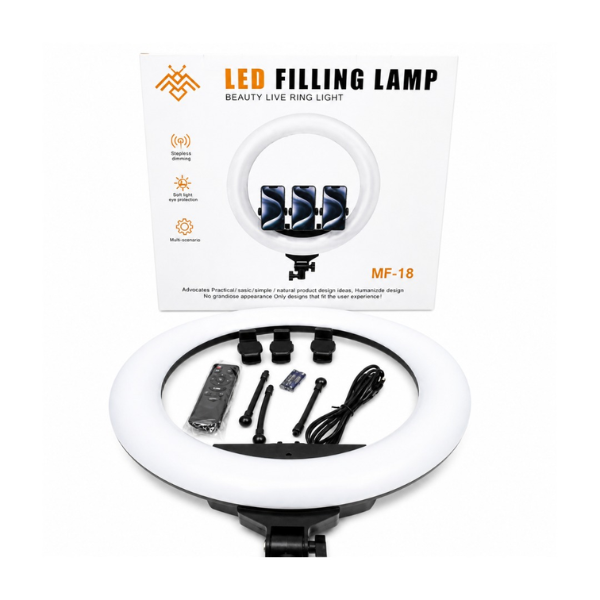 18" LED Ring Light 45cm – Dimmable Fill Light for Photo & Video – MF-18