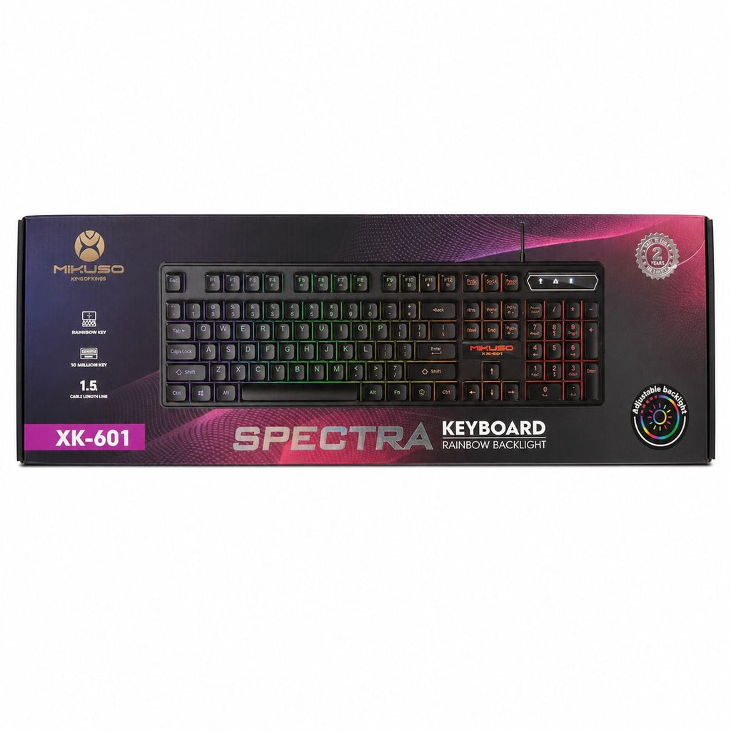 Mikuso XK-601 Gaming Keyboard USB Wired RGB Backlit PC Keyboard