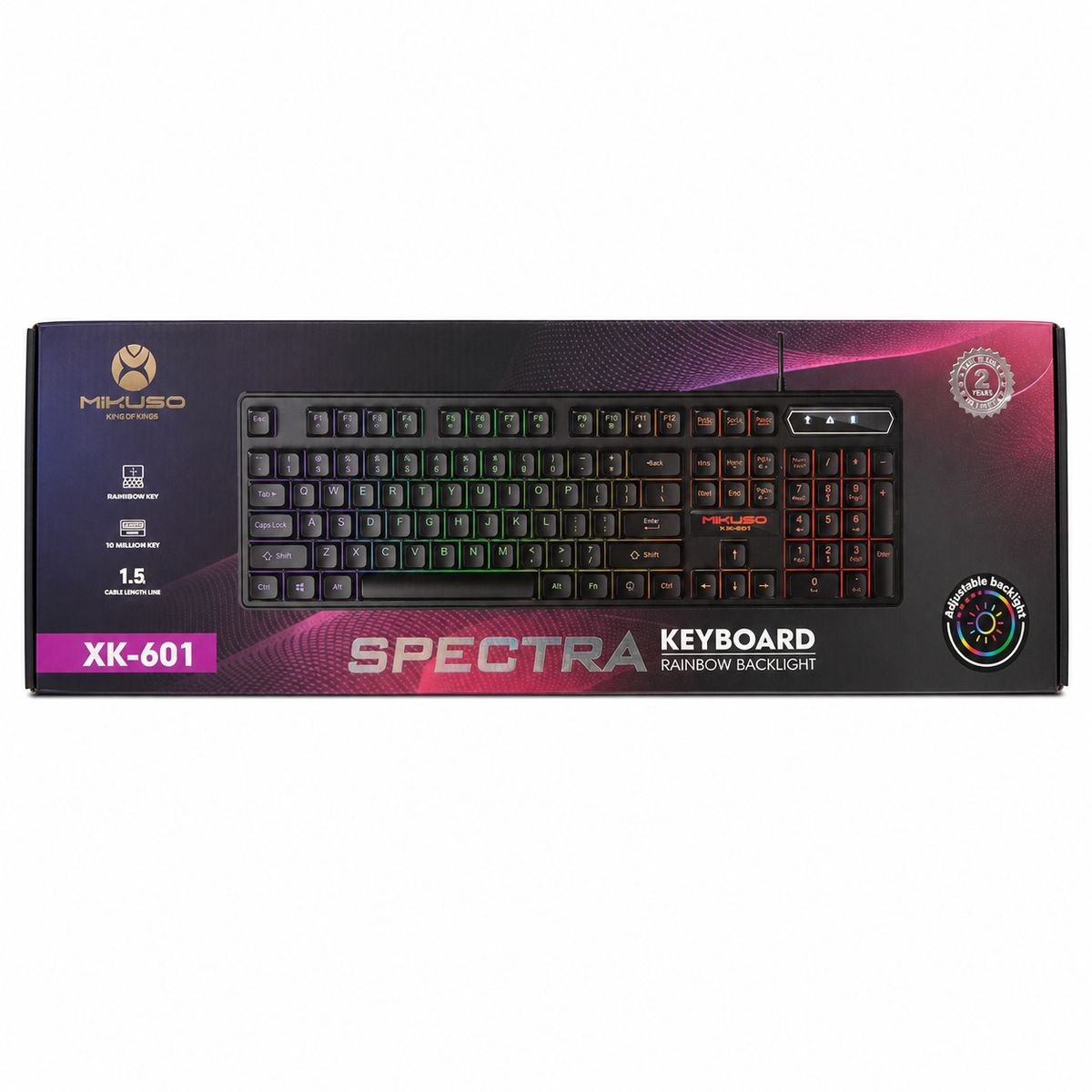Mikuso XK-601 Gaming Keyboard USB Wired RGB Backlit PC Keyboard