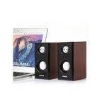 Leerfei D-092 Dark Wooden USB Multimedia Speakers - 2.0 Stereo Set