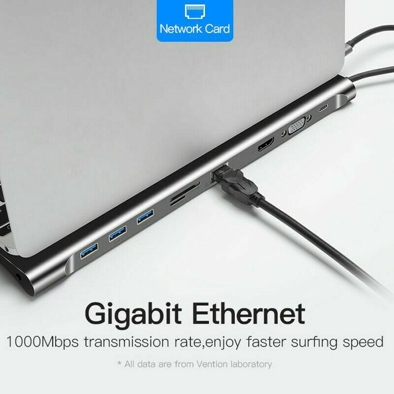 11-in-1 Type-C USB Dock Hub Adapter – BYL-2003 | HDMI, VGA, Ethernet & SD/TF