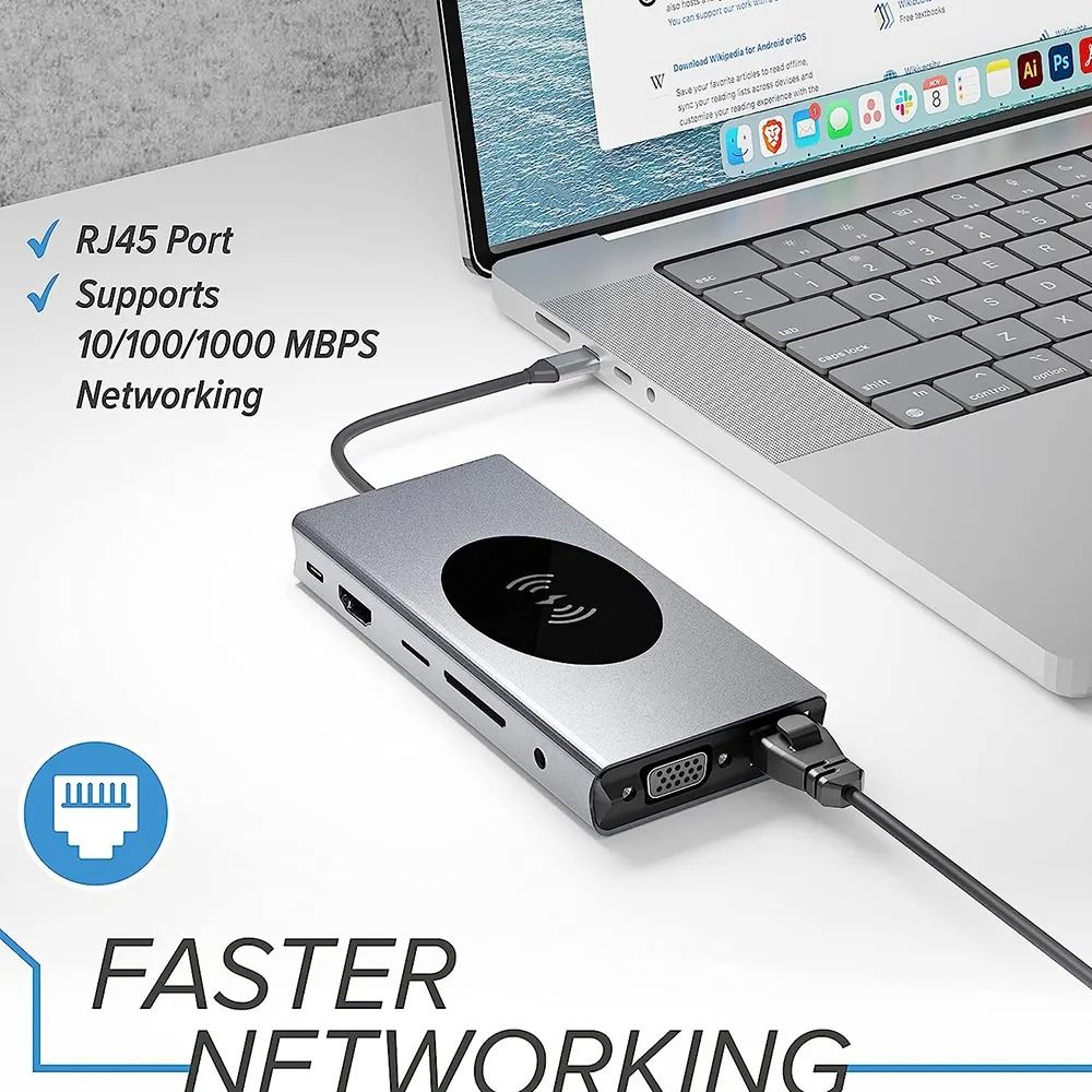13-in-1 Type-C Docking Station Hub Adapter