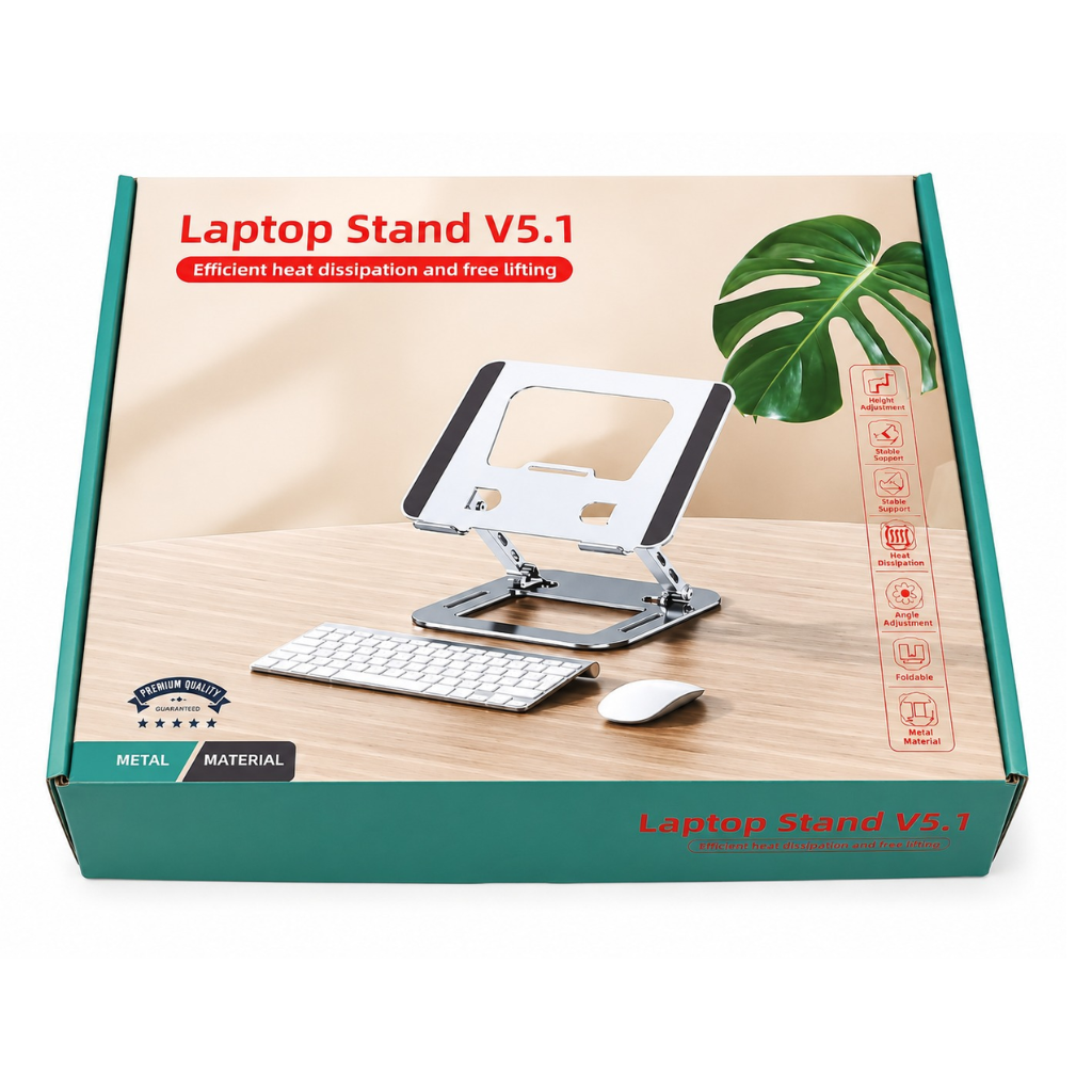 Laptop Stand V5.1 Adjustable Foldable Ergonomic Laptop Riser Stand