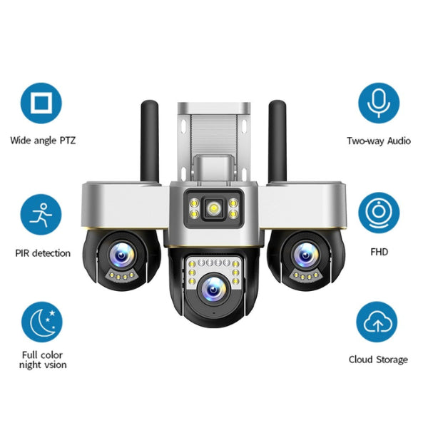 V380 Pro 3-Lens Smart 4G Security Camera - 9MP PTZ Outdoor CCTV