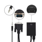 VGA to HDMI Adapter with Audio – Full HD 1080P Plug & Play