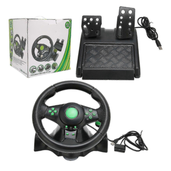 Vibration Steering Racing Wheel & Pedal Set for Xbox 360 / PS2 / PS3 / PC
