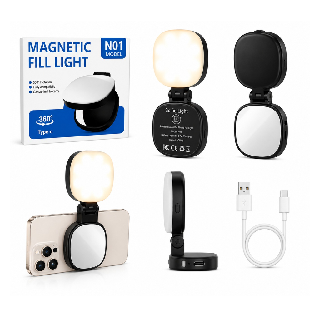 N01 Magnetic Rechargeable LED Fill Light for Camera & Phone Video