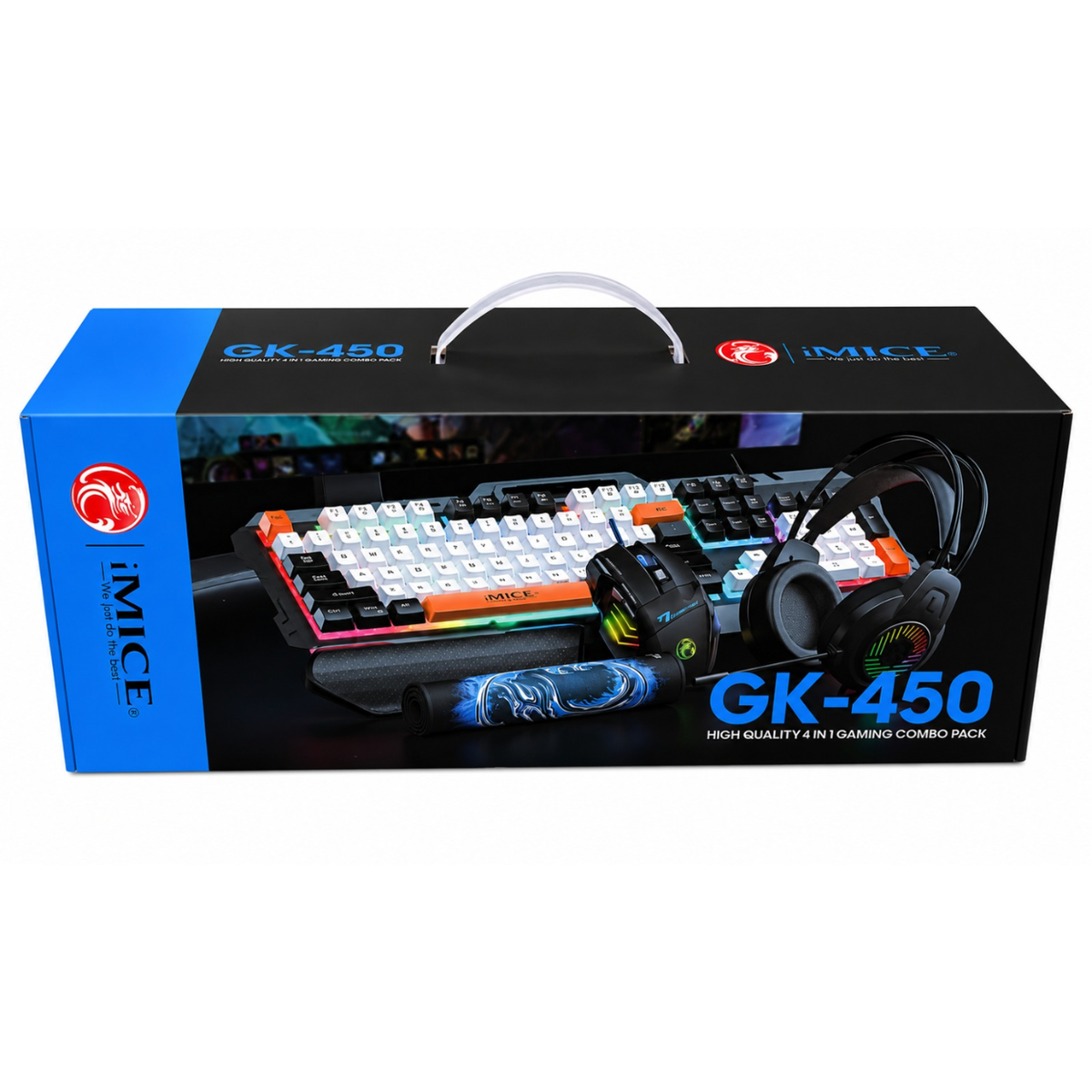 iMICE GK-450 4-in-1 Wired Gaming Combo Set – Keyboard, Mouse, Headset & Mouse Pad
