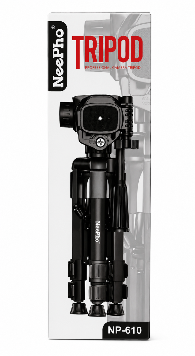 NeePho NP-610 Professional Camera & Phone Tripod Stand with Phone Holder & Carry Bag