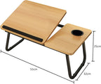 Laptop Bed Table Notebook Desk Stand with Foldable Legs & Cup Holder Tray