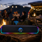 Desktop Multifunction Stereo Speaker USB AUX Wireless with LED Light