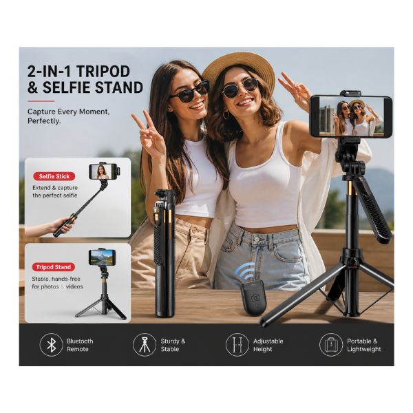 NeePho Professional 2-in-1 Tripod & Selfie Stand with Phone Mount – NP-L6S