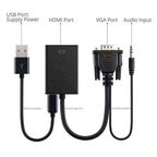 VGA to HDMI Adapter with Audio – Full HD 1080P Plug & Play