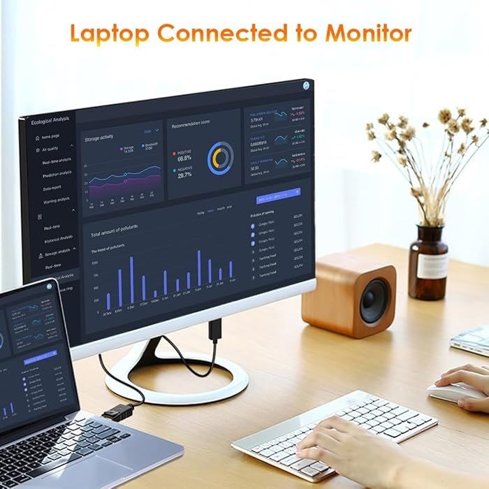 DisplayPort to HDMI Cable 1.8M – 4K UHD Video & Audio Adapter for PC, Monitor, TV, and Laptop