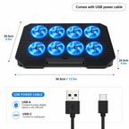 Mikuso NCP-213 LESAN-8 Laptop Cooling Pad with 8 LED Fans