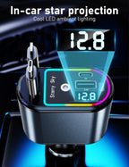 Starlight Retractable Car Charger – 4 in 1 Car Accessory with Dual USB Ports
