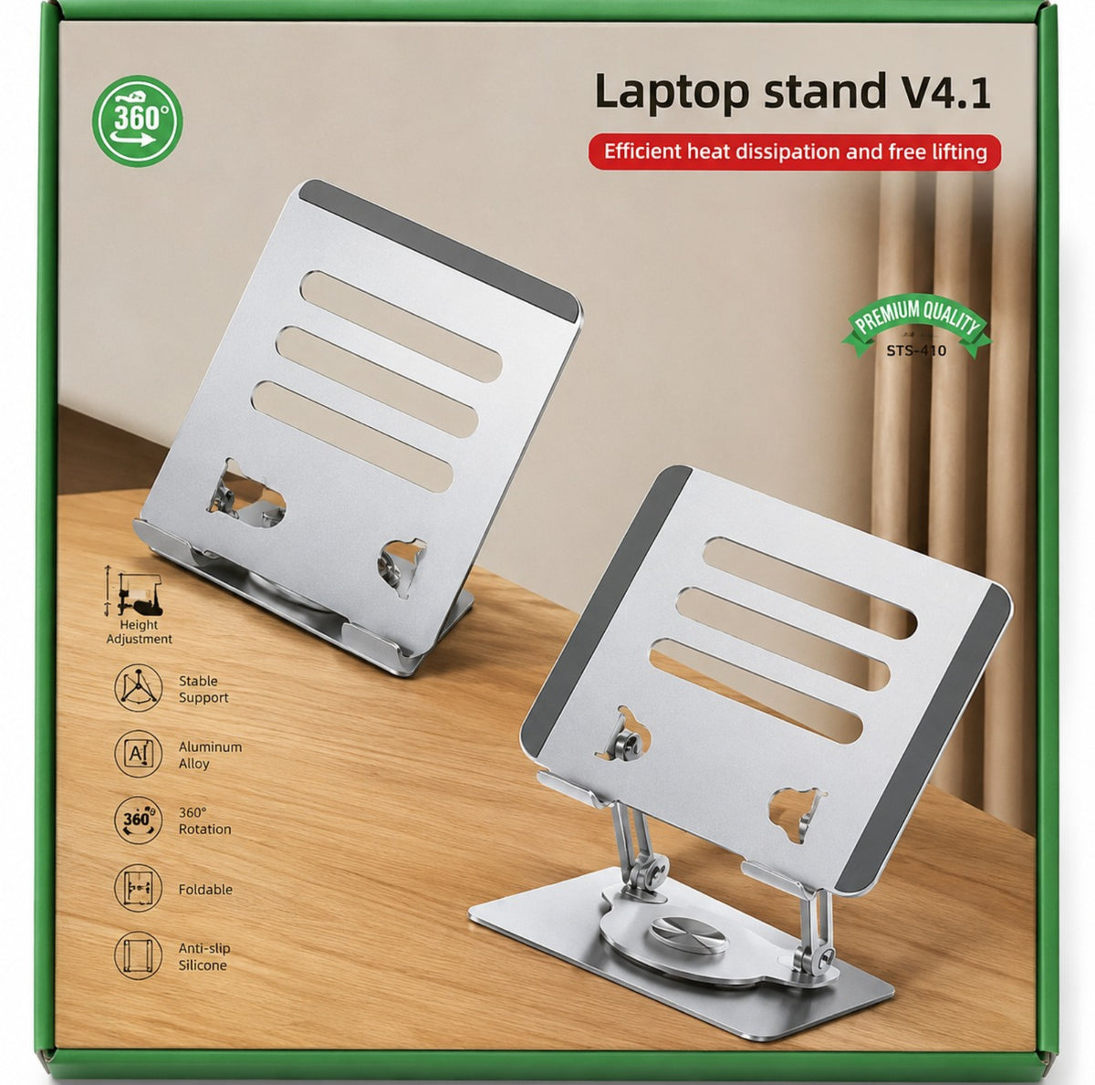 Laptop Stand V4.1 Adjustable Aluminium Stand (Up to 17.3 Inch)