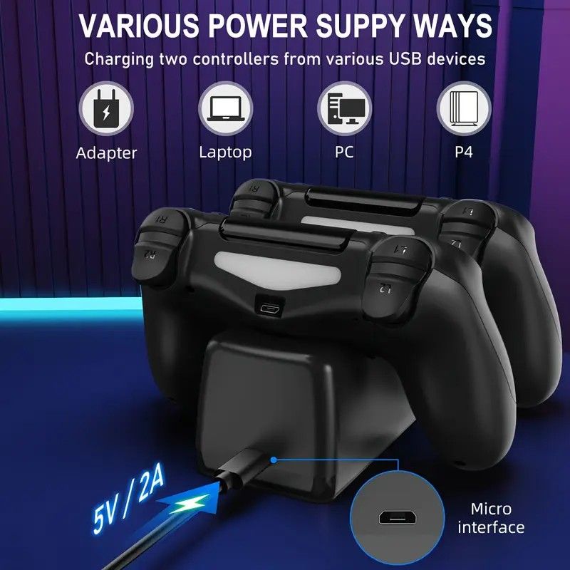 DOBE TP4-889 Dual Charging Dock Station for PS4 Controllers