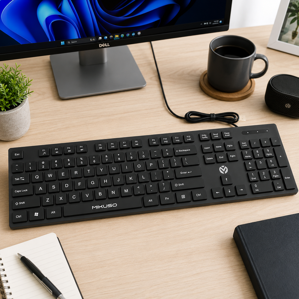 Mikuso KB-052U Wired USB Keyboard Full-Size 104-Key with Numeric Keypad