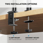 Adjustable Dual Monitor & Laptop Arm Stand – Heavy Duty Aluminum Clamp/Grommet Mount for 13–32" Monitors & 17" Laptops