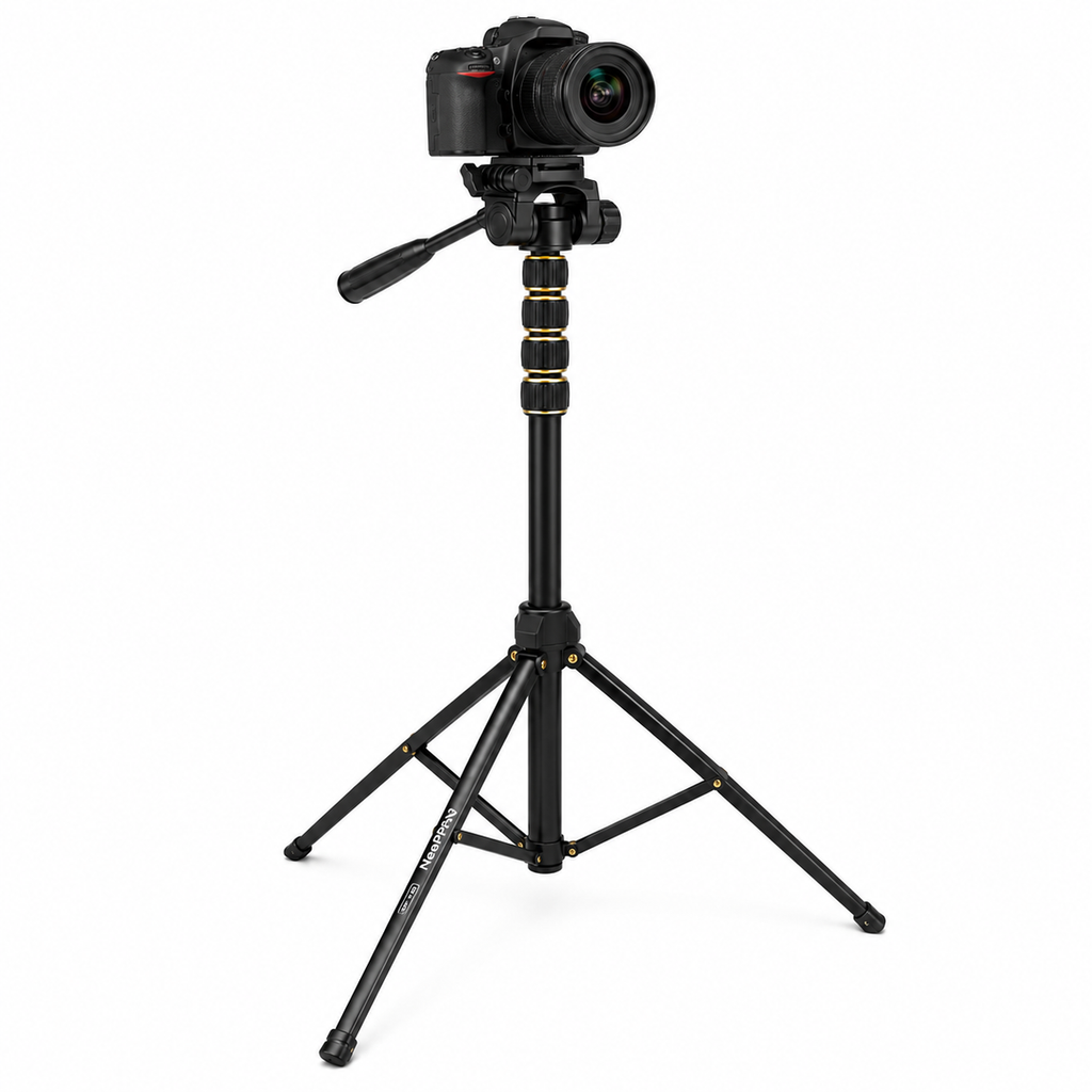 NeePho NP-2688 Professional Camera & Phone Tripod Stand with Phone Holder & Carry Bag | 200cm
