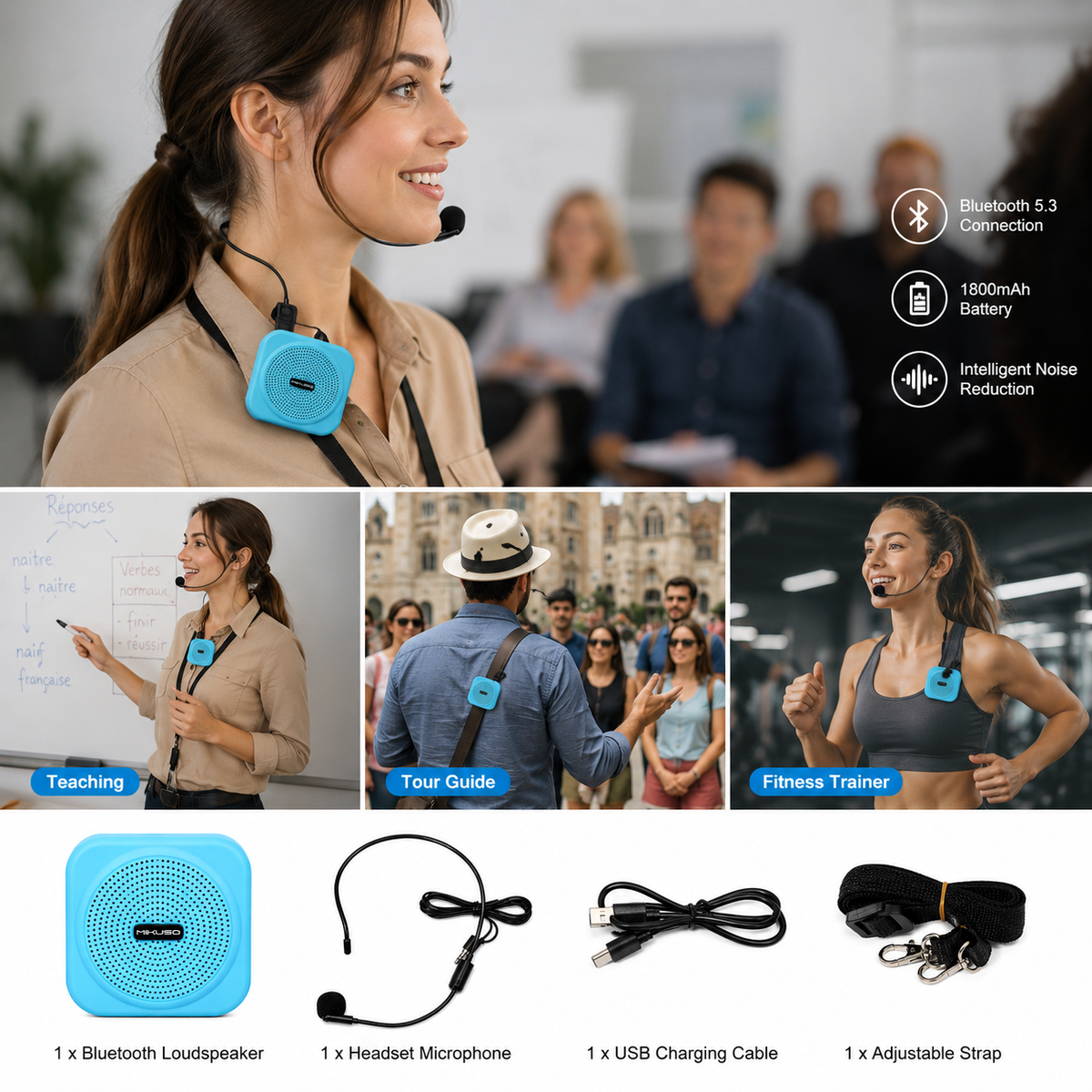 Mikuso MS-B701 Bluetooth Loudspeaker with Wireless Headset Microphone