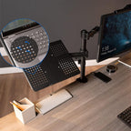 Adjustable Dual Monitor & Laptop Arm Stand – Heavy Duty Aluminum Clamp/Grommet Mount for 13–32" Monitors & 17" Laptops