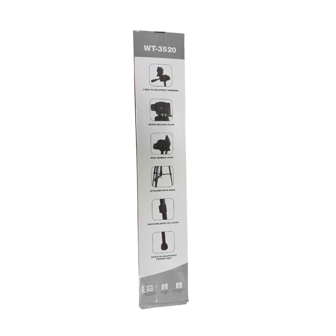 WT-3520 Lightweight Aluminium Tripod for Cameras & Phones with Carry Case