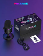 DW ONIKUMA USB Condenser RGB Gaming Microphone – Black (M830)