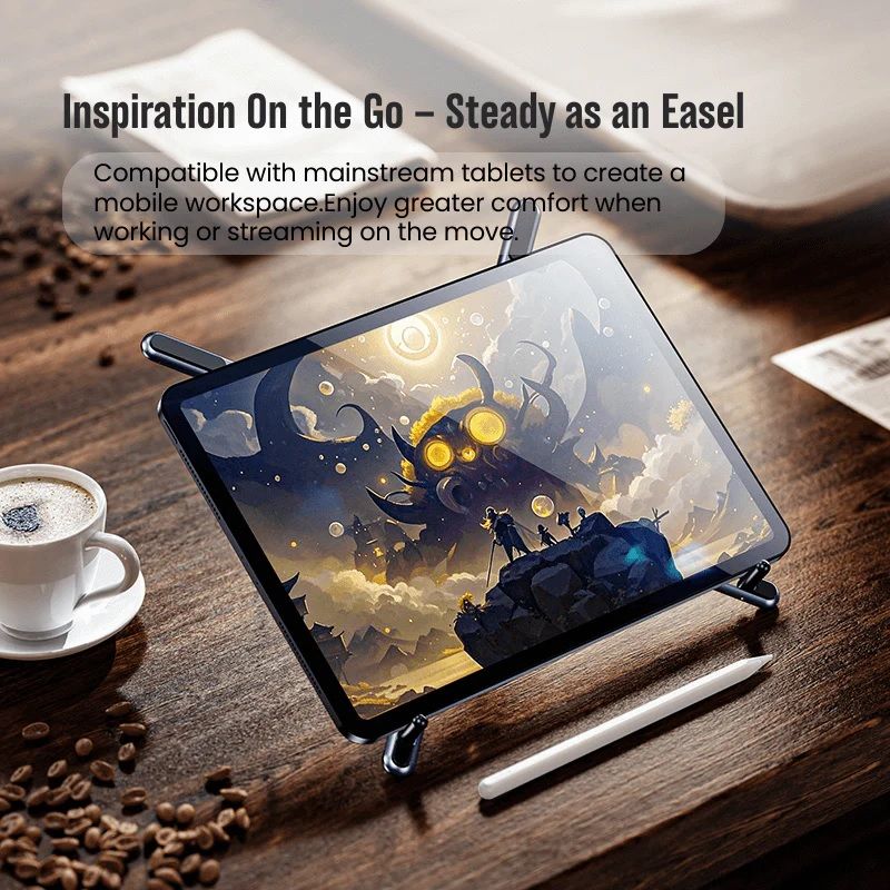 DW E05 Multi-purpose Travel Portable Magnetic Stand – 5-in-1 Foldable Laptop, Phone & Tablet Stand