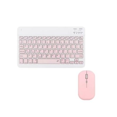 DW Wireless Bluetooth Keyboard Mouse Combo for Tablet or Smartphone – Pink