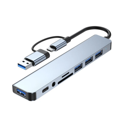 DW 8 In 1 Usb3.0&Usb-C To Usb3.0&Usb2.0 Hub&Usb-C&Tf/Sd & Audio -BYL2218TU