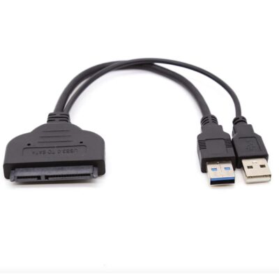 DW Dual USB 3.0 & USB 2.0 SATA Adapter Cable – Black