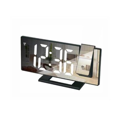 DW Projection Alarm Clock , Rememberable Digital LED Display Clock – black white